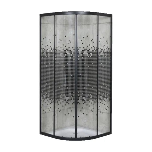 Door Shower Round Black Dot (Black Frame Sdbr4)