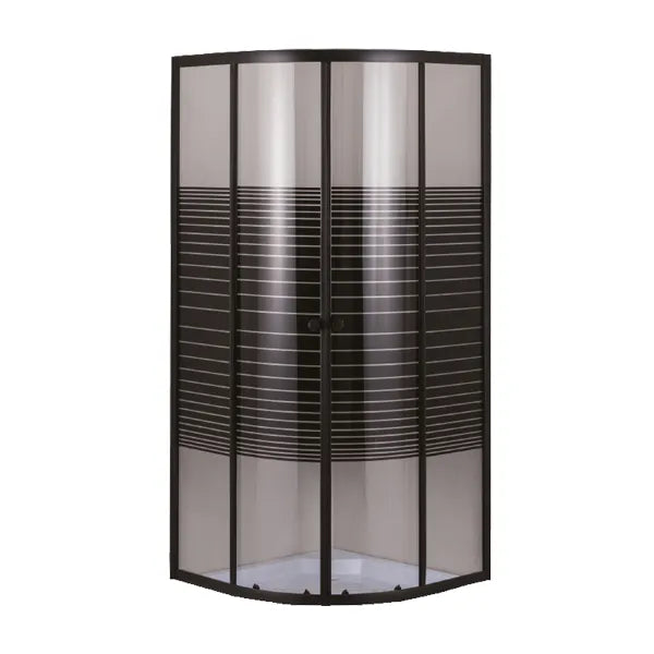 Door Shower Round Black Stripe (Black Frame Sdbr5)