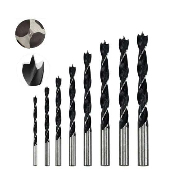 Drill Bit 8 Pcs Set Wood Brad 3/4/5/6/7/8/9/10Mm