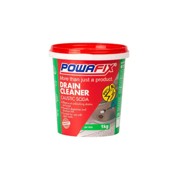 Drain Cleaner Caustic Soda Powafix 1Kg
