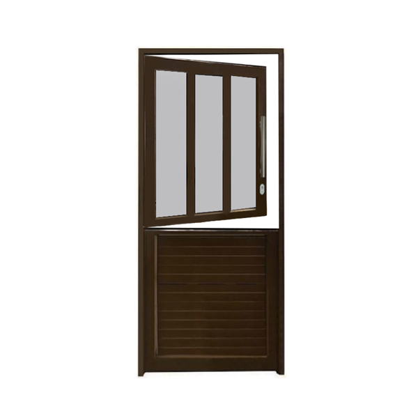 Door Alu 3 Panel Stable Bronze Left