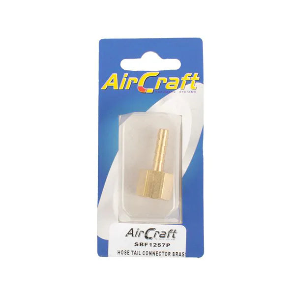 Hose Connector Tail Brass 1/4M X 6MM 1PC Pack