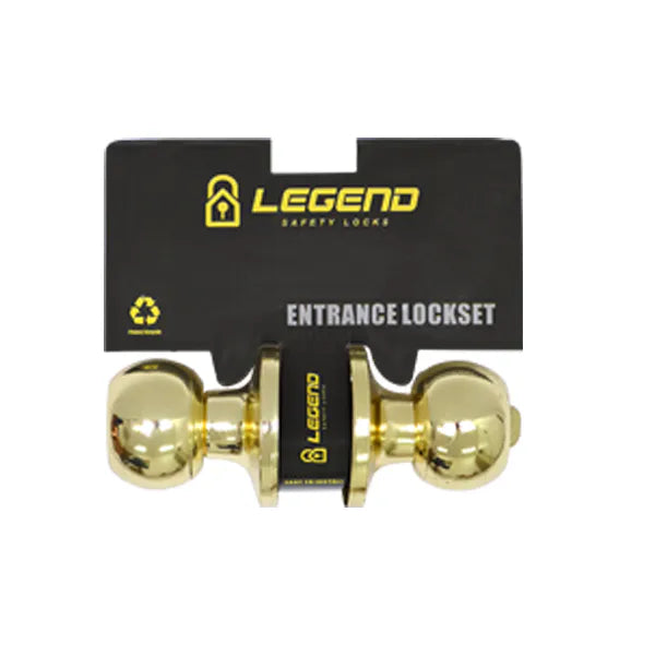 Lockset Entrance Round Brass 607BP-ET