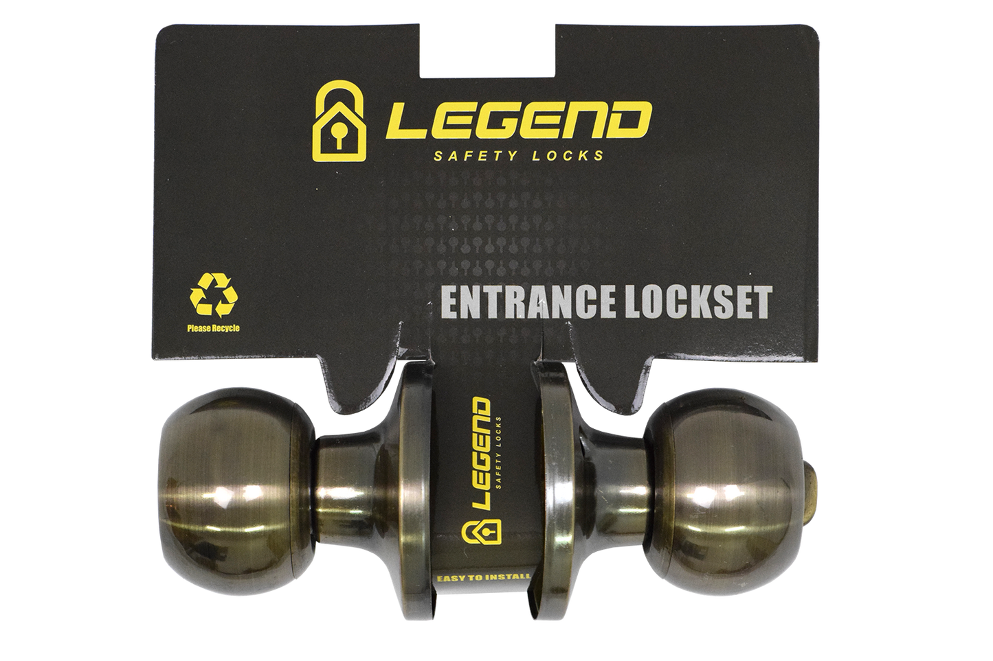 Lockset Entrance Round Antique Bronze 607AB-ET