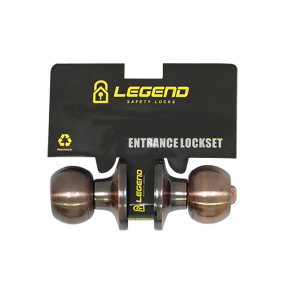 Lockset Entrance Round Antique Copper 607AC-ET