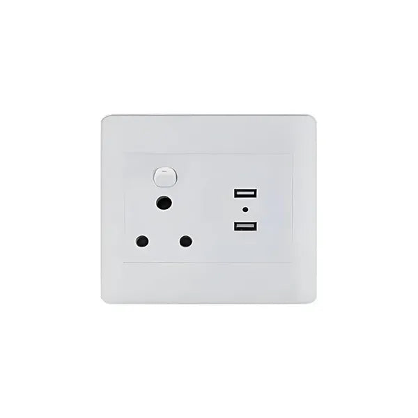 Socket Switch Single with 2x2.1A USB S001 USB