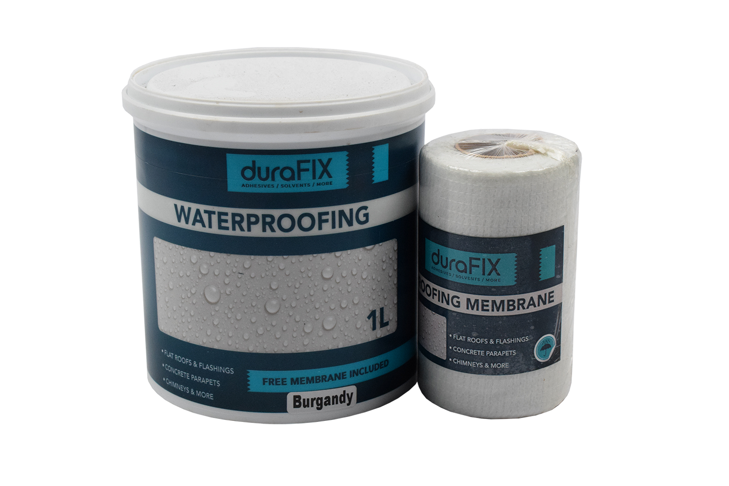 Waterproofing Burgandy 1lt + Membrane Dura-Fix