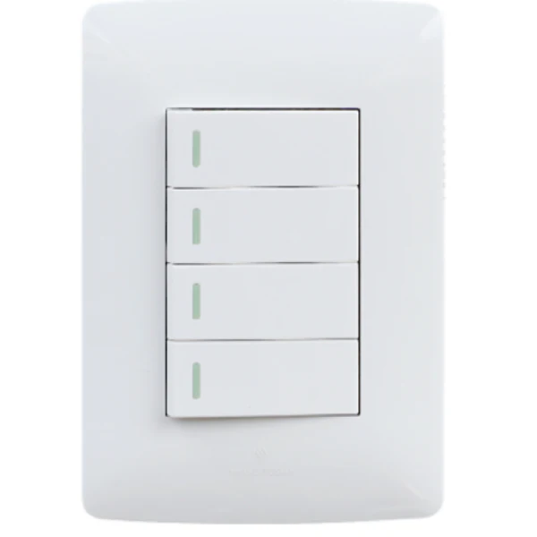 SWITCH HT WALL 4 LEVER 1 WAY WHITE