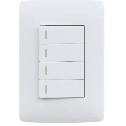SWITCH HT WALL 4 LEVER 1 WAY WHITE