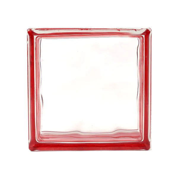 Blocks Glass Side Red Cloudy 190*190*80mm