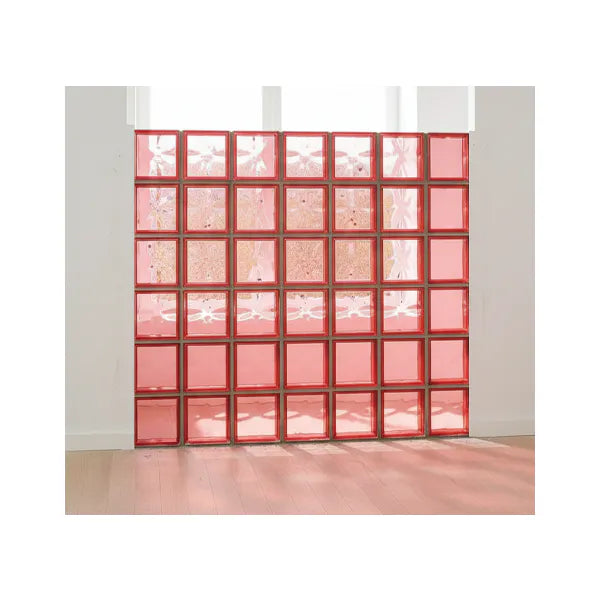 Blocks Glass Side Red Cloudy 190*190*80mm