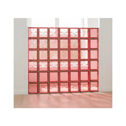Blocks Glass Side Red Cloudy 190*190*80mm