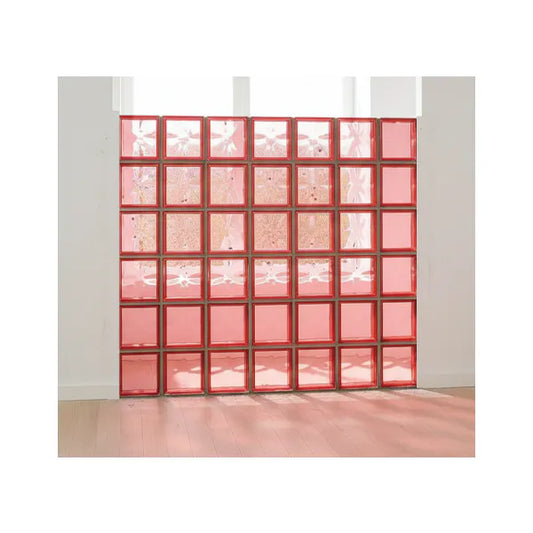 Blocks Glass Side Red Cloudy 190*190*80mm