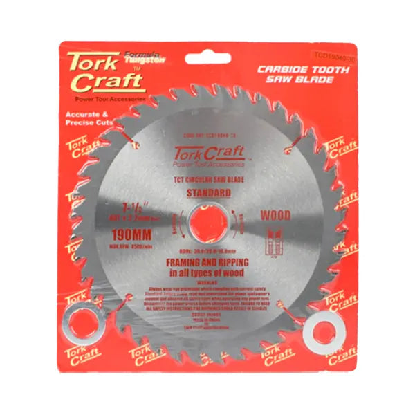 Blade TCT 190 X 40T 30/20/16MM General Purpose Combination
