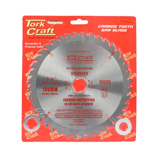 Blade TCT 190 X 40T 30/20/16MM General Purpose Combination