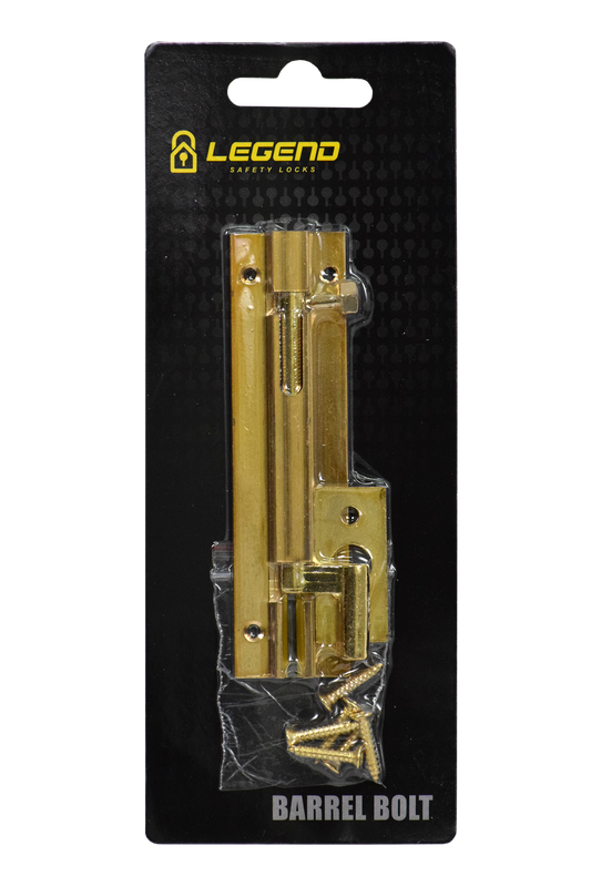 Bolt barrel necked brass plated 100mm