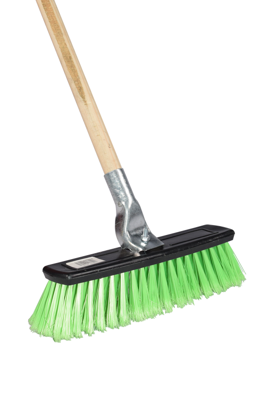 Broom Flagged Metal Wooden Handle SHM