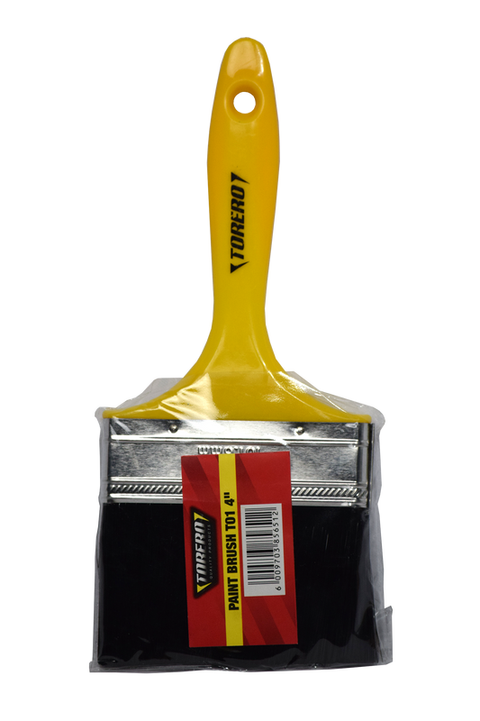 Brush Paint Plastic Yellow Handle 100mm T01