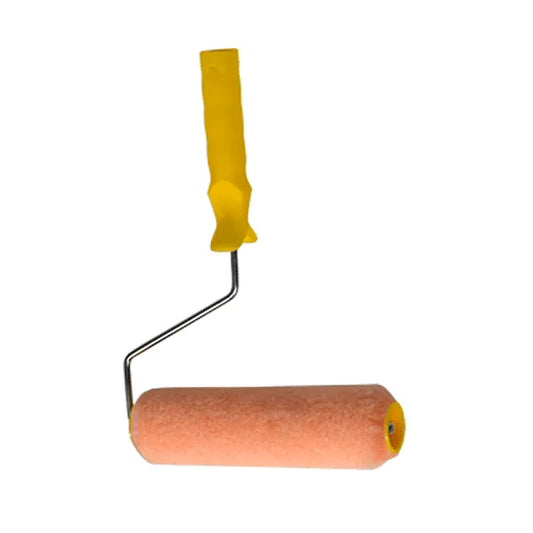 Brush Paint Roller Metal Yellow/White Orange Lable 9"