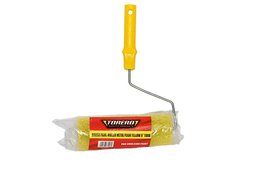 Brush Paint Roller Metal Foam Yellow 9" T008