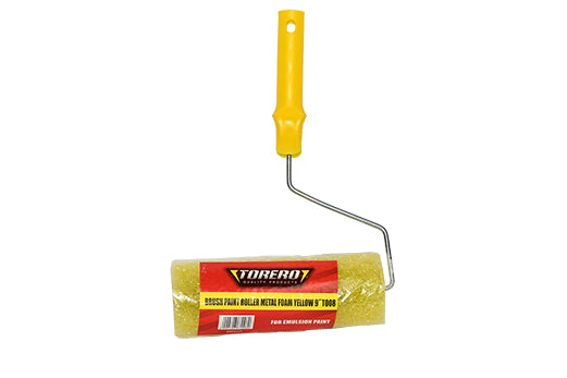 Brush Paint Roller Metal Foam Yellow 9" T008