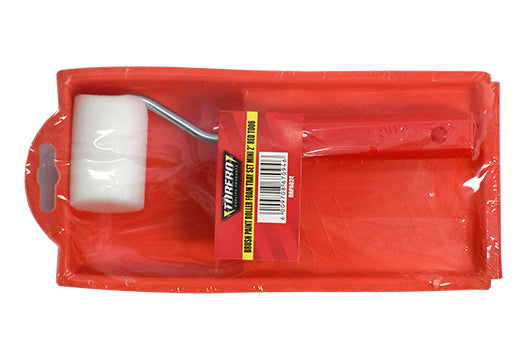Brush Paint Roller Foam Tray Set Mini 2" Red T006