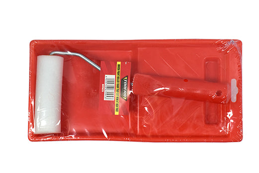 Brush Paint Roller Foam Tray Set Mini 4" Red T007