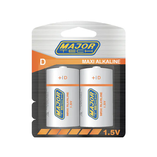 Battery Alkaline D 2Pcs Major Tech