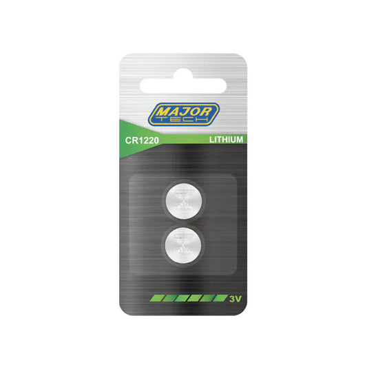 Battery Lithium Button Cell 3V 2Pcs CR1220 Major Tech
