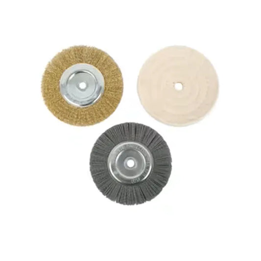 Bench Grinder Set 150mm 3 Pc 1 x Wire 1 x Buff 1 x Nylon Wheel TC