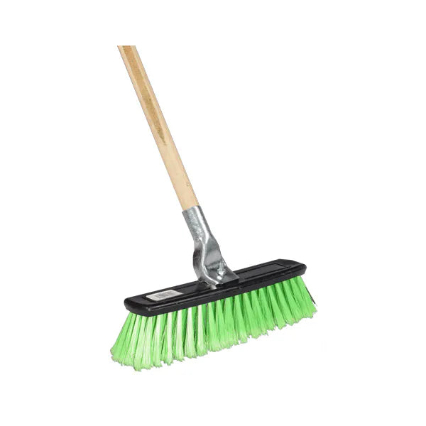 Broom Flagged Metal Wooden Handle SHM