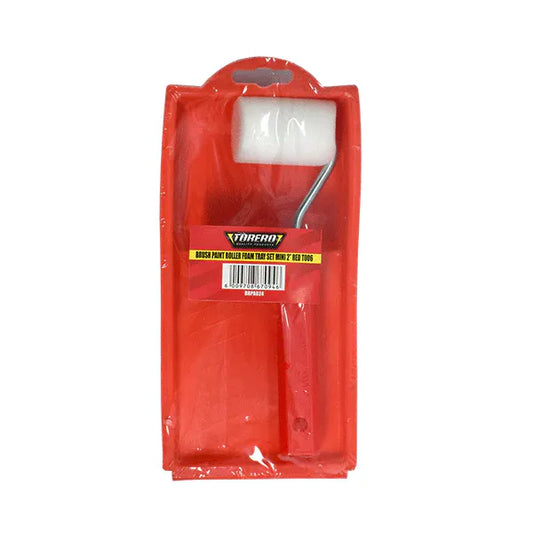 Brush Paint Roller Foam Tray Set Mini 2" Red T006