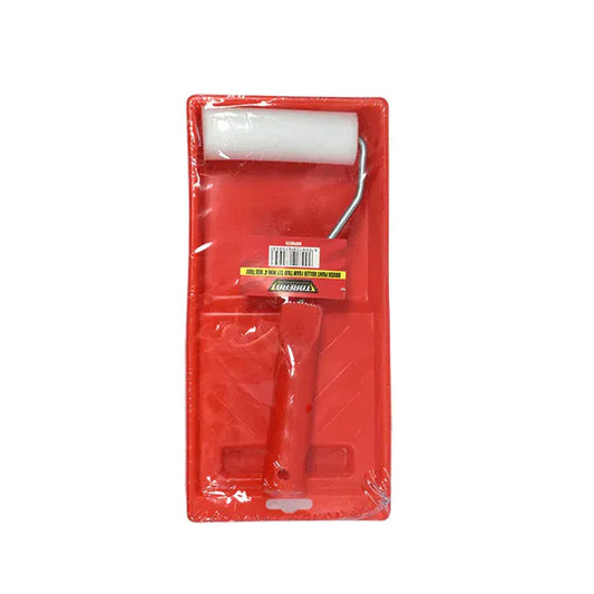 Brush Paint Roller Foam Tray Set Mini 4" Red T007
