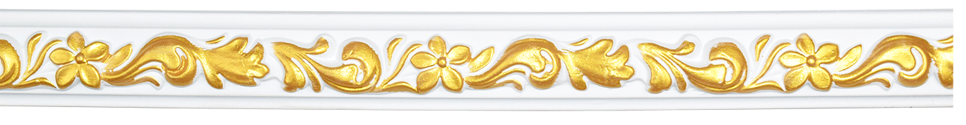 Chair Rail PU White/Gold 240cm FR6014-WG