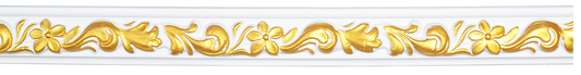 Chair Rail PU White/Gold 240cm FR6014-WG