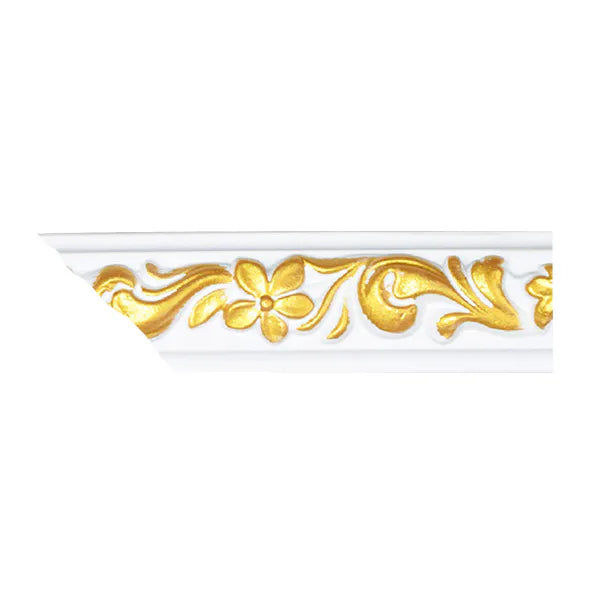 Chair Rail PU White/Gold 240cm FR6014-WG (M3G)