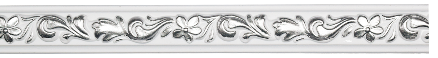 Chair Rail PU White/Silver 240cm FR6014-WS