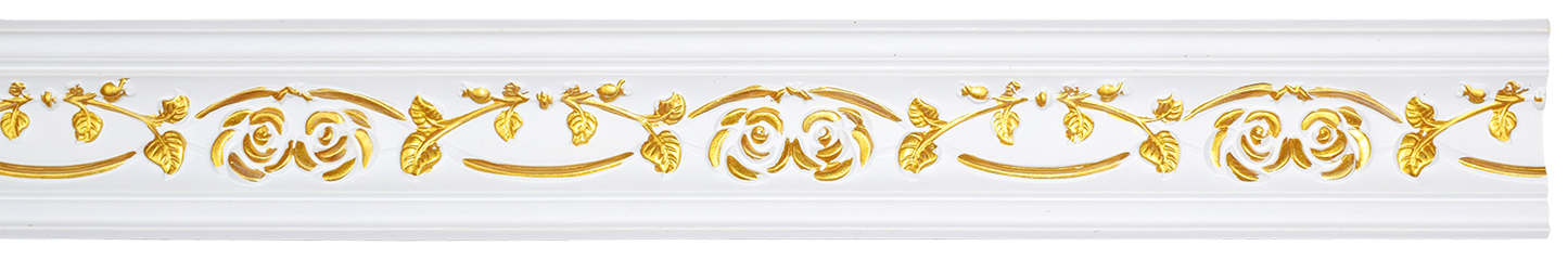 Cornice PU White/Gold 9.6cm VA0505-WG