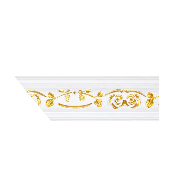 Cornice PU White/Gold 9.6cm VA0505-WG (M28G)
