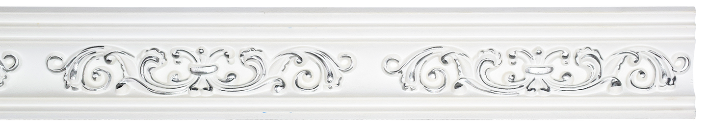 Cornice PU White/Silver 10.6cm VA7030-WS