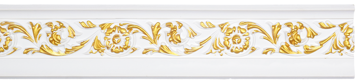 Cornice PU White/Gold 9cm VA0602-WG