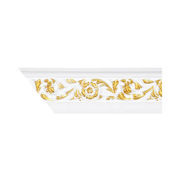 Cornice PU White/Gold 9cm VA0602-WG