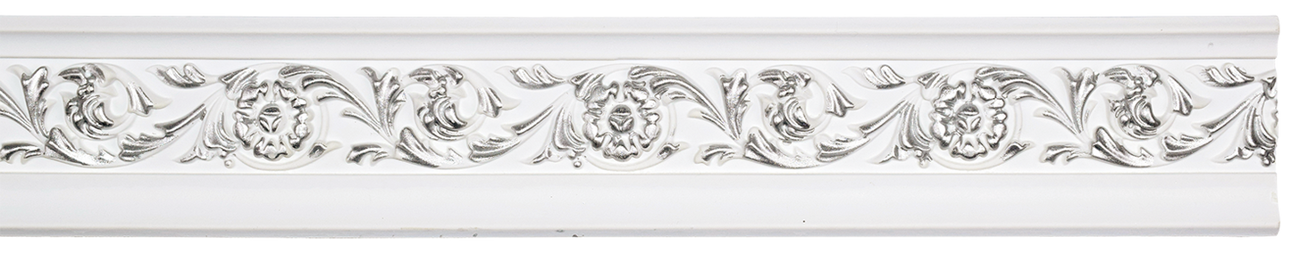 Cornice PU White/Silver 9cm VA0602-WS