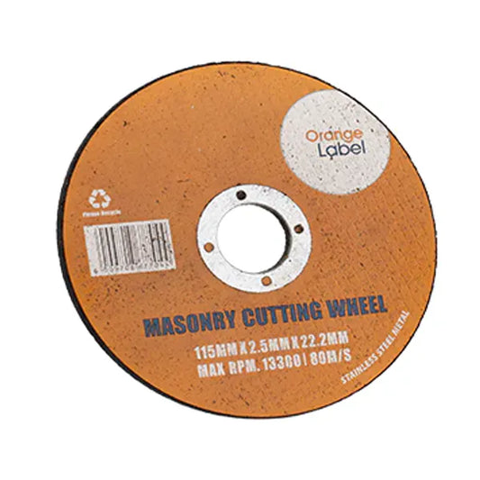 Disc Cutting Masonary 115x2.5x22.2mm Orange Lable