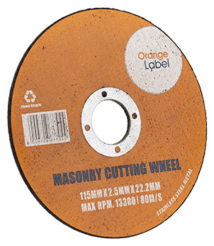 Disc Cutting Masonary 115x2.5x22.2mm Orange Label