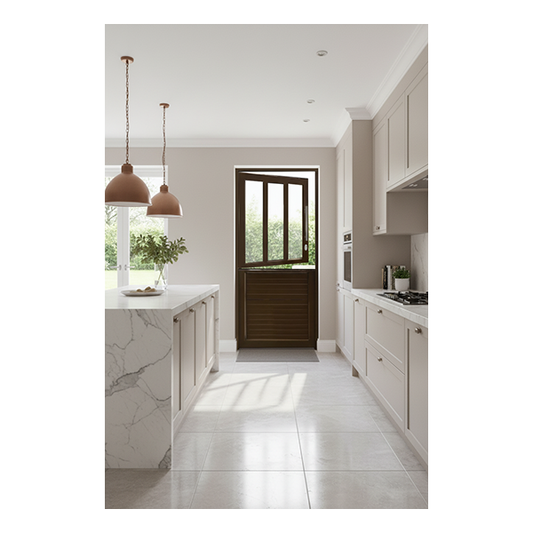 Door Alu 3 Panel Stable Bronze Left