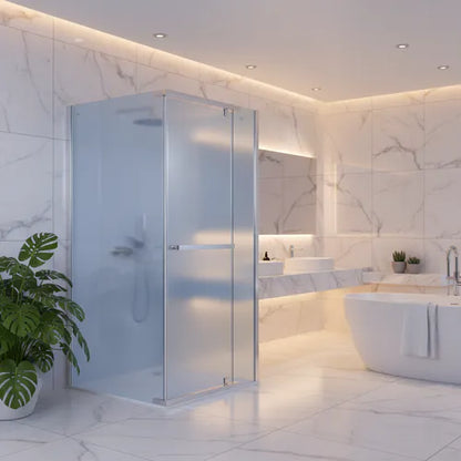 Door Shower Sq Blue Glass 1/1