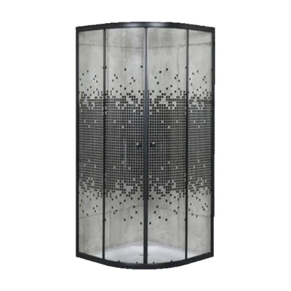 Door Shower Round Black Dot (Black Frame Sdbr4)