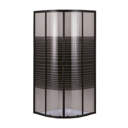 Door Shower Round Black Stripe (Black Frame Sdbr5)