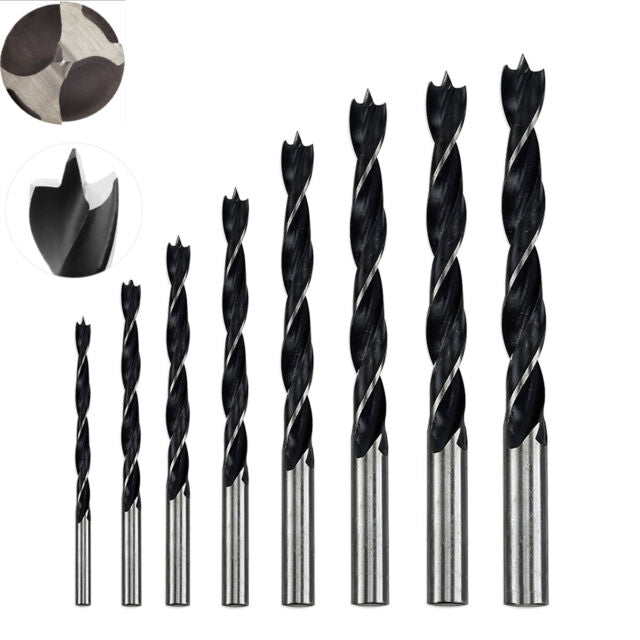 Drill Bit 8 Pcs Set Wood Brad 3/4/5/6/7/8/9/10Mm